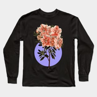 Blue and pink azalea design Long Sleeve T-Shirt